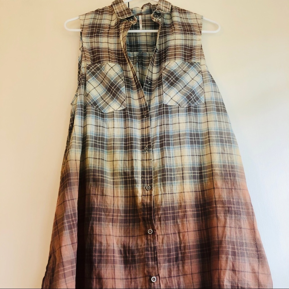 Free people size S plaid dress/ vest